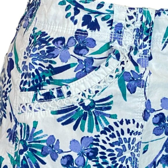 St. John's Bay Floral Skort White Blue, Waist 34-1/2 #276M - Picture 8 of 11